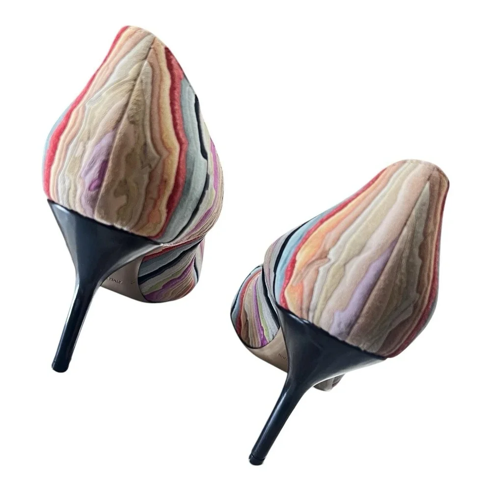 Paul Andrew Zenadia Stiletto‎ Multicolor Suede Designer Heels Womens 10